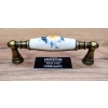 UCHWYT Meblowy FLORA Ceramiczny 112x18 Zdobiony Stary Mosiądz Kwiaty L-96