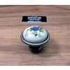 GAŁKA Meblowa Ceramiczna 40 mm BRANDO Rączka Uchwyt STARE SREBRO + KWIATY