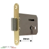 ZAMEK Meblowy na Klucz WPUSZCZANY - 30 mm - Czoło MOSIĄDZ 68x12 - PRAWY