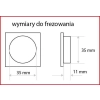 UCHWYT Meblowy 39x39 mm Wpuszczany Stilus Kwadratowy CHROM Mat