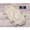 DEKOR 200x120 mm Kartusz Ornament Ozdobny Dekoracyjny z Pyłu Drzewnego DIY