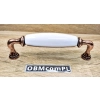 UCHWYT Meblowy DECORA Ceramiczny 146x24 Klasyczny Stara Miedź Biały L-128