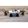 UCHWYT Meblowy FLORA Ceramiczny 112x18 Zdobiony Stary Mosiądz Kwiaty L-96