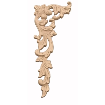 DEKOR 125x280 mm Ornament Ozdobny Dekoracyjny Narożnik Pyłu Drzewnego Lewy