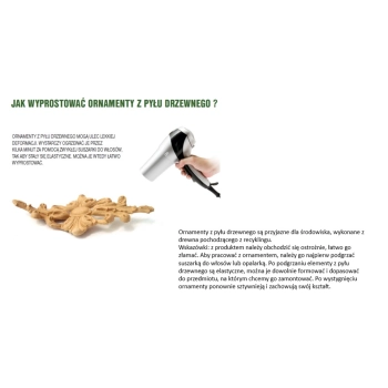 DEKOR 250x120 mm Ornament Ozdobny Dekoracyjny Narożnik z Pyłu Drzewnego DIY