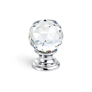GAŁKA Meblowa 30 mm Fasetowana KRYSZTAŁ Murano MOSIĄDZ Glamour CHROM