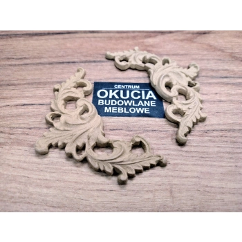 DEKOR 105x57 mm Ornament Ozdobny Dekoracyjny Narożnik z Pyłu Drzewnego DIY