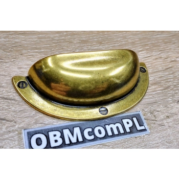 UCHWYT Meblowy MUSZELKA Duża 95x38 Rączka Stare Złoto L-64 mm