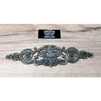 ORNAMENT MOSIĘŻNY 174x43 Dekor Ozdobny Mosiądz Patyna Retro Vintage Antyk