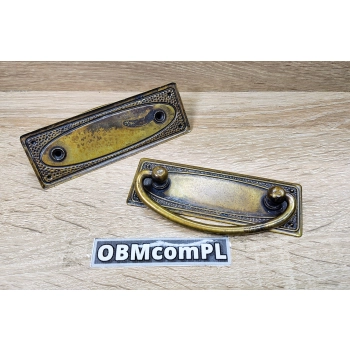 UCHWYT Meblowy Poziomy bez otworu na klucz Retro Vintage MOSIĄDZ L-64 mm