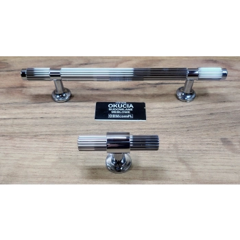 UCHWYT Meblowy 190x20 mm Ryflowany Reling Rączka Lume CHROM Połysk L-128