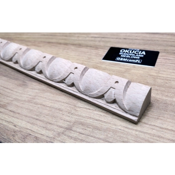 Listwa Rzeźbiona Bukowa Jajownik Kyma Jońska 22x15mm 1200mm Dekoracja 0054