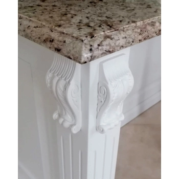 KAPITEL Liść Akantu 75x160mm DEKOR Ozdobny Ornament Pył Drzewny do Mebli