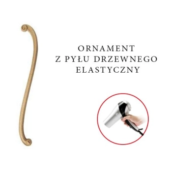 DEKOR 170x30 mm Prawy Ornament Ozdobny Dekoracyjny z Pyłu Drzewnego DIY