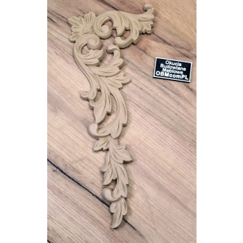 DEKOR 125x280 mm Ornament Ozdobny Dekoracyjny Narożnik Pyłu Drzewnego Lewy