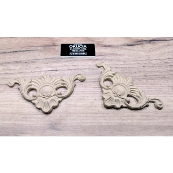 DEKOR 105x72 mm Ornament Ozdobny Dekoracyjny Narożnik z Pyłu Drzewnego DIY