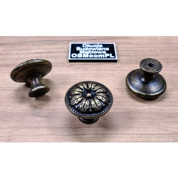 GAŁKA Meblowa 35 mm Rączka ACANTO Uchwyt Szafki Retro Antyk Mosiądz Patyna