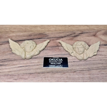 DEKOR 106x80 mm ANIOŁ Figurka Ornament Ozdobny Figurka z Pyłu Drzewnego DIY