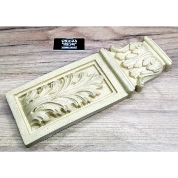 KAPITEL Liść Akantu 83x240mm DEKOR Ozdobny Ornament Pył Drzewny do Mebli