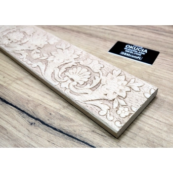 Listwa Drewniana Bukowa Rzeźbiona Kwiatowa 53x7mm 1200mm Dekoracja 0507