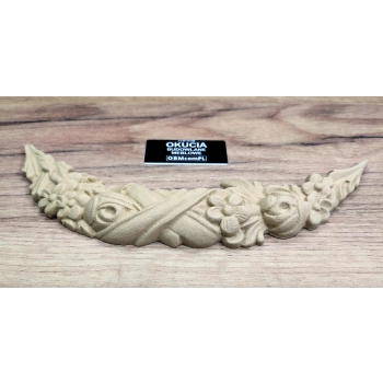 DEKOR 195x35 mm Ornament Ozdobny Feston Girlanda Kwiaty z Pyłu Drzewnego
