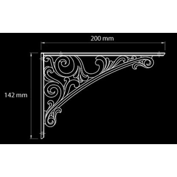 WSPORNIK Półki Uchwyt Podpórka BAROCCO 200x142 mm 50kg STARA STAL