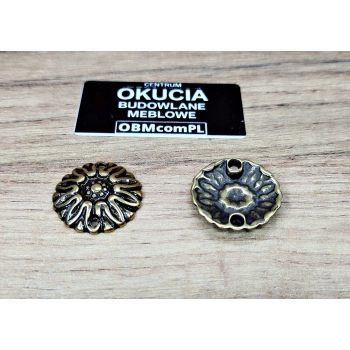 ORNAMENT MOSIĘŻNY fi 23 mm Dekor Okrągła Rozeta Kwiaty Retro Vintage Antyk