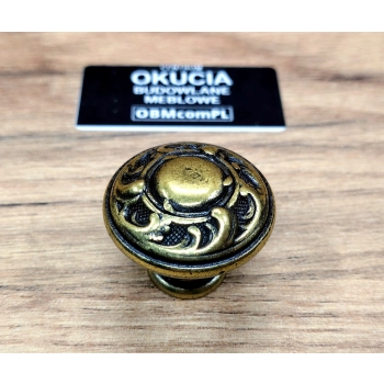 GAŁKA Meblowa 30 mm URAGO Retro Vintage Antyk Rączka Uchwyt STARE ZŁOTO