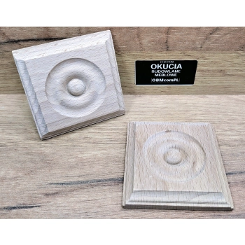 DEKOR Drewniany Rzeźbiony 68x64 mm Ornament Ozdobny Dekoracyjny Drewno BUK