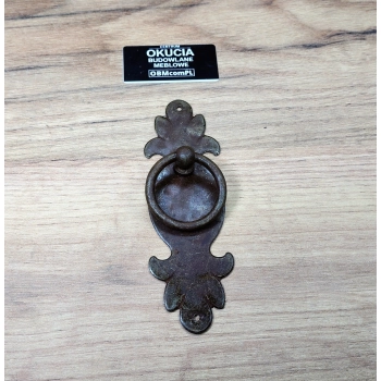 UCHWYT Meblowy RUSTICO z kołatką 37x115 mm Stare Żelazo Styl Rustykalny