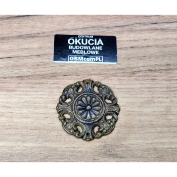 ORNAMENT MOSIĘŻNY fi 39 mm Dekor Okrągła Rozeta Ozdobna Retro Vintage Antyk
