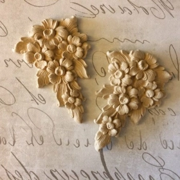 DEKOR 115x80 mm Ornament Ozdobny Dekoracyjny Girlanda z Pyłu Drzewnego DIY