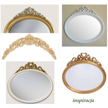 DEKOR 205x100 mm Ornament Sztukateria Korona Narożnik z Pyłu Drzewnego DIY