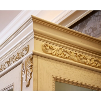 DEKOR 110x40 mm Ornament Ozdobny Liść Akantu Dekoracyjny z Pyłu Drzewnego
