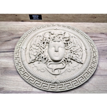 DEKOR fi 270 mm Okrągła Rozeta Ornament Ozdobny MEDUZA Pył Drzewny VERSACE