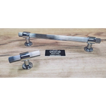 UCHWYT Meblowy 60x36 mm T-BAR Rączka Gałka Ritmo Art Deco Ryflowana CHROM