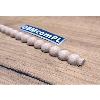 Listwa Drewniana Bukowa Półwałek 12x6mm 1000mm Ozdobna Meble Ramy 0023M
