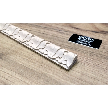 Listwa Drewniana Bukowa Ćwierćwałek Liść Akantu 23x13mm 1200mm 0201
