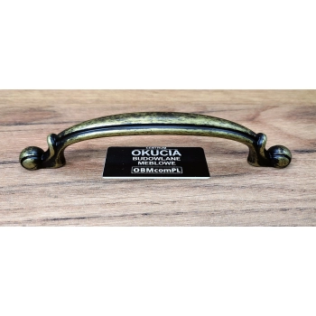 UCHWYT Meblowy 130x15 mm PECCO Rączka Szafki Retro STARY MOSIĄDZ L-96 mm