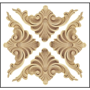 DEKOR 128x70 mm Ornament Ozdobny Dekoracyjny Narożnik z Pyłu Drzewnego DIY