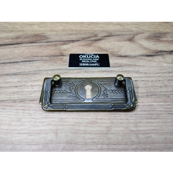 UCHWYT Meblowy Poziomy Motyw Kwiaty z otworem Retro Vintage MOSIĄDZ L-64 mm