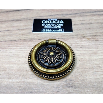 UCHWYT Meblowy Kołatka PERSEO Stare Złoto 50 mm Retro Vintage Antyk