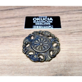 ORNAMENT MOSIĘŻNY fi 47 mm Dekor Okrągła Rozeta Ozdobna Retro Vintage Antyk
