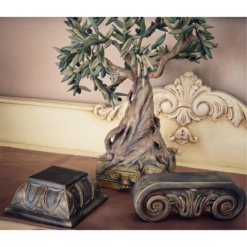 KAPITEL Joński Woluty 200x75mm DEKOR Ozdobny Ornament Pył Drzewny do Mebli