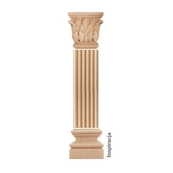 KAPITEL Baza Kolumny 64x70mm DEKOR Ozdobny Ornament Pył Drzewny do Mebli