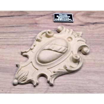 DEKOR 195x125 mm Kartusz Ornament Ozdobny Dekoracyjny z Pyłu Drzewnego DIY