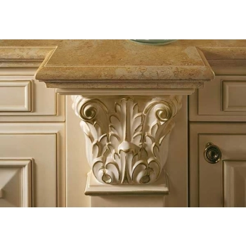 KAPITEL Joński Woluty 140x140mm DEKOR Ozdobny Ornament Pył Drzewny Meble