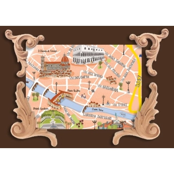 DEKOR 90x70 mm Lewy Ornament Ozdobny Dekoracyjny z Pyłu Drzewnego DIY