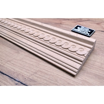 GZYMS Drewniany Bukowy Ozdobny Plecionka Kółkowa 78x22mm 1200mm 0297