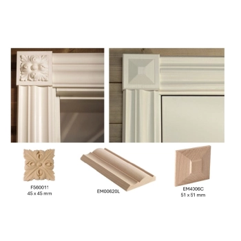 DEKOR Drewniany 51 mm Ornament Ozdobny Dekoracyjny Pilaster Drewno BUK